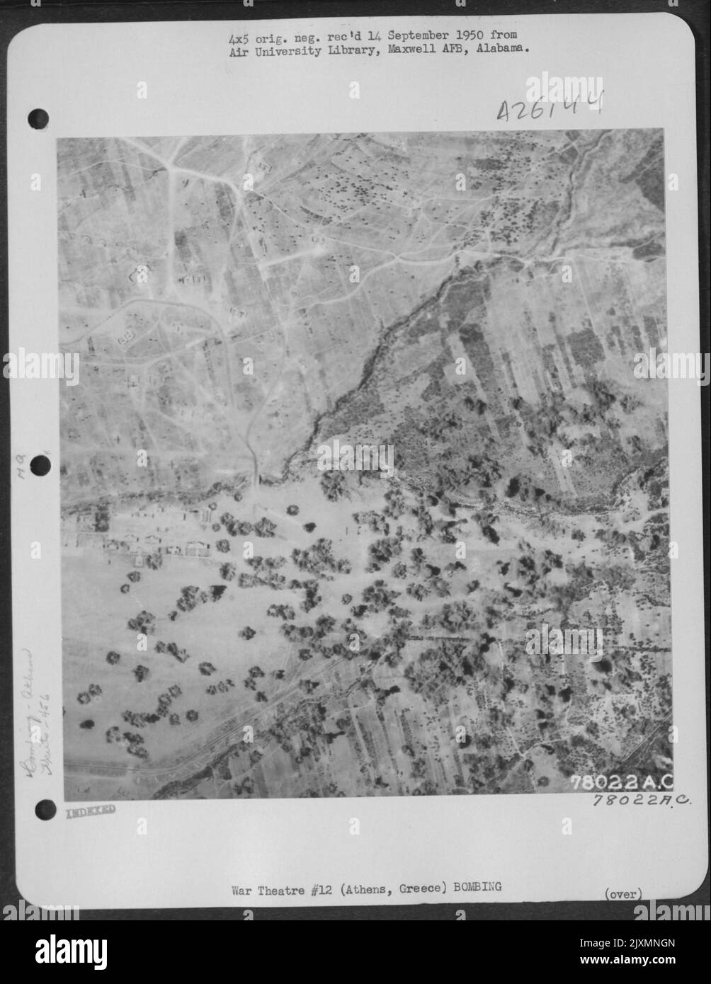 Bombs burst on Tatoi Airdrome, Athens, Greece, after raid by planes of ...