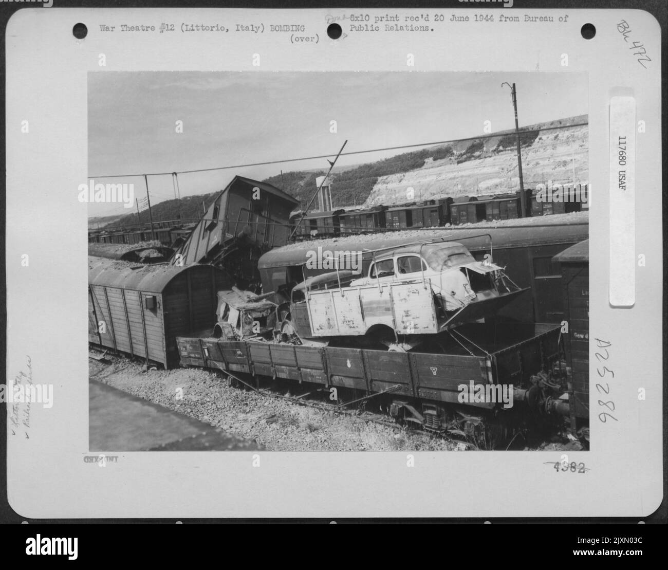 Railroad Cars Are Piled Up At Littorio Railroad Yards, Near Rome, Italy