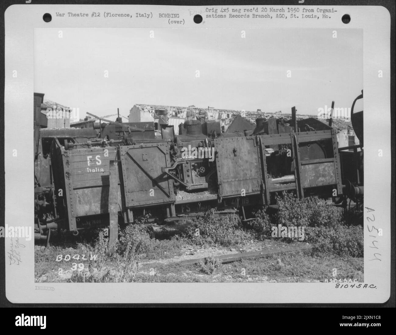Bomb Damage To The Marshalling Yards At Florence, Italy. These Yards Were Wrecked During Bombing By The 42Nd Bomb Wing On 26 September 1944. Stock Photo