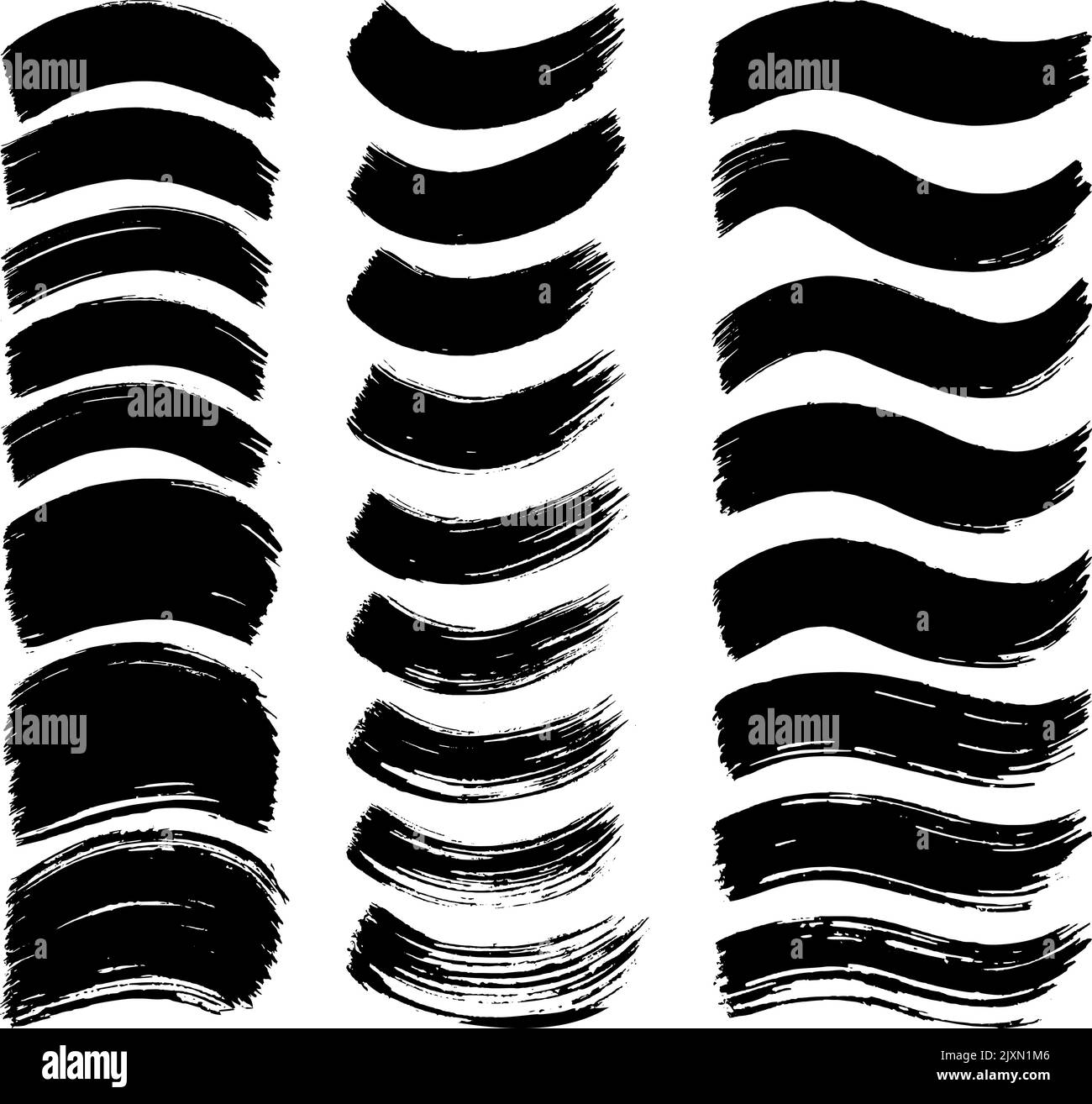 Curved paint marks. Artistic grunge stroke set Stock Vector Image & Art