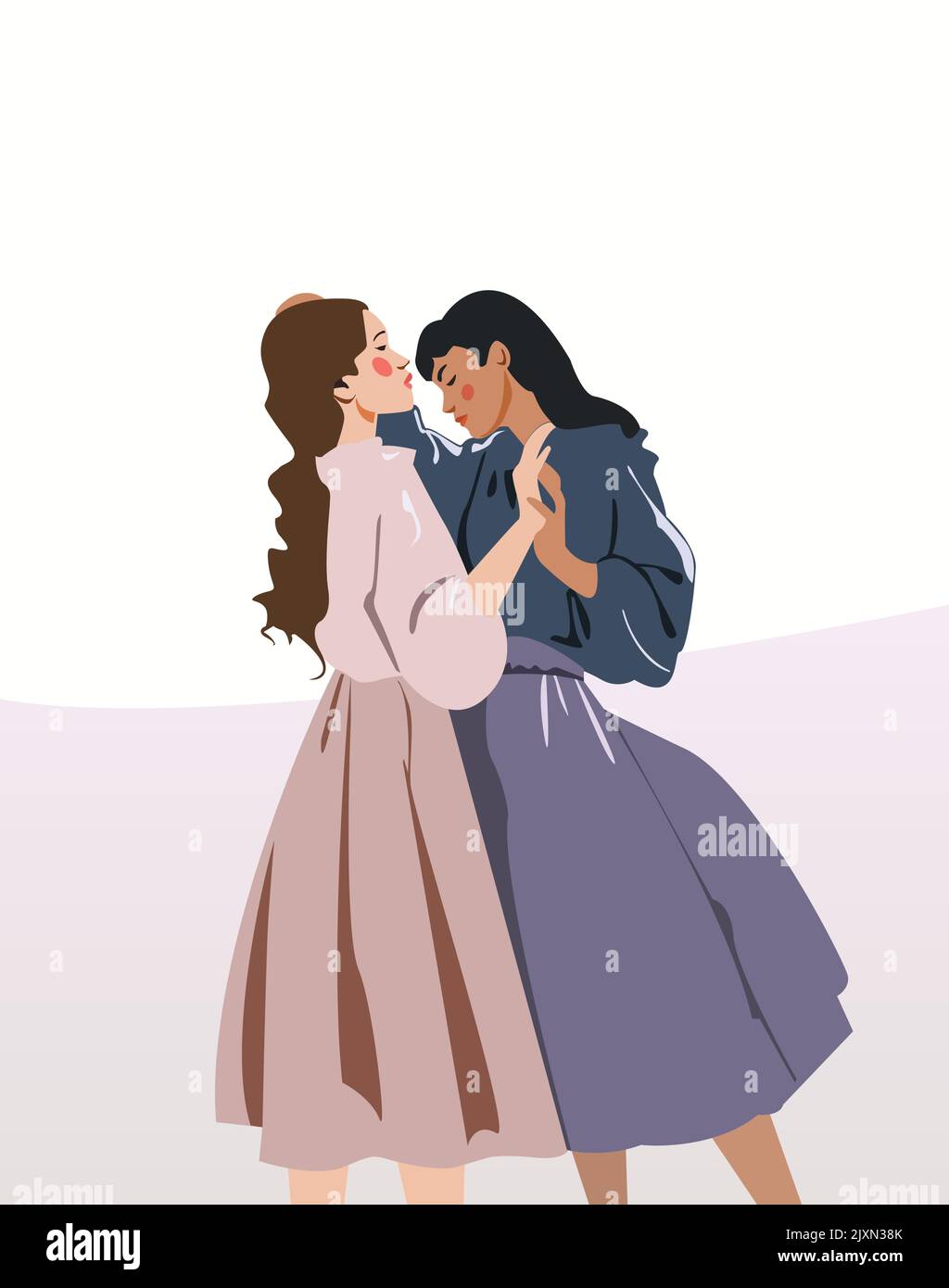 Two beautiful flat couple dancing together Stock Vector Image & Art - Alamy
