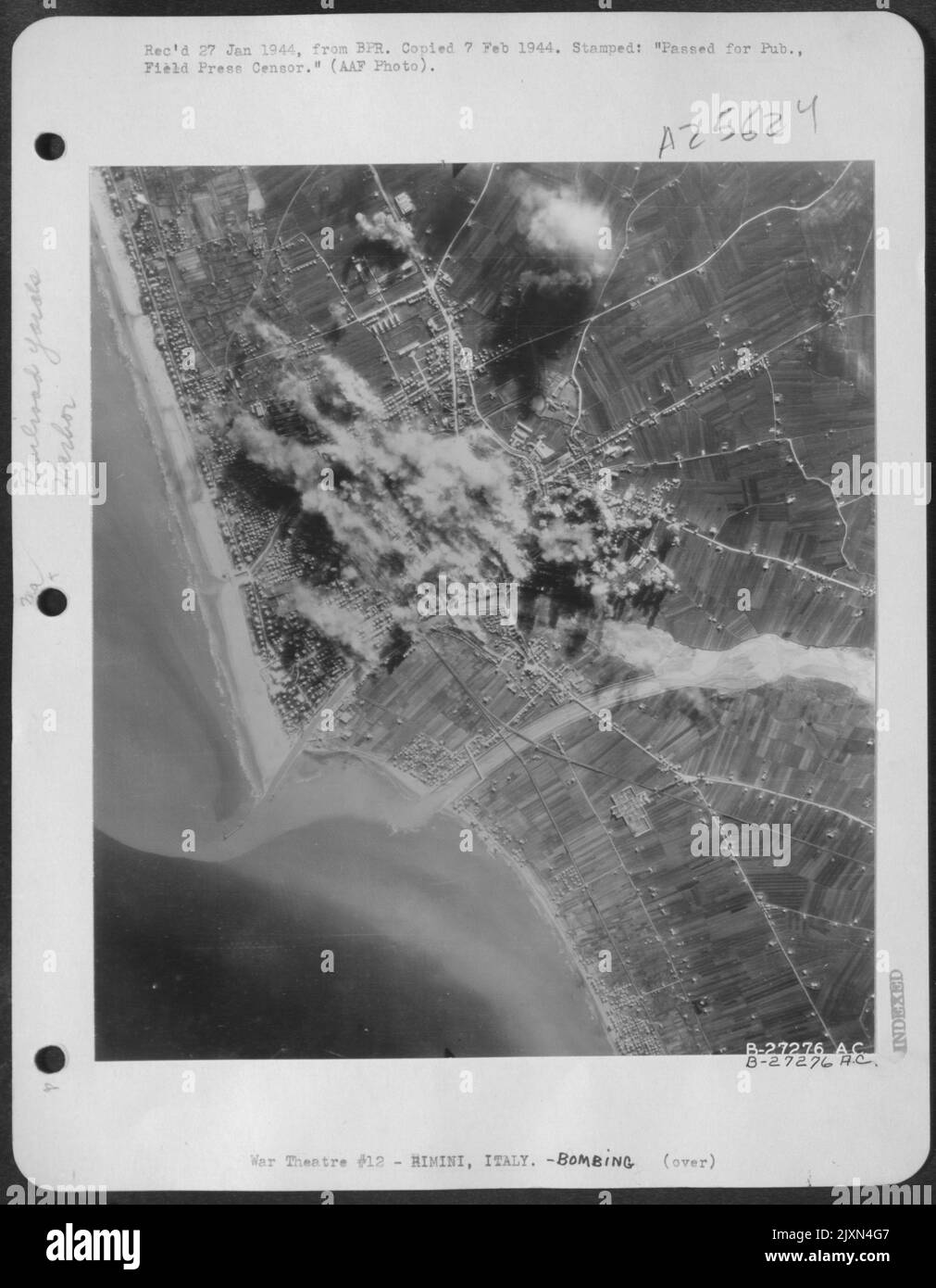 The port and rail facilities at Rimini are blasted by bombs from Flying ...