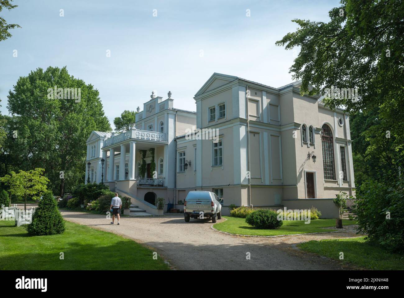 Manor house in Zaborówek, Gmina Belsk Duży, within Grójec County, Masovian Voivodeship, in east-central Poland Stock Photo