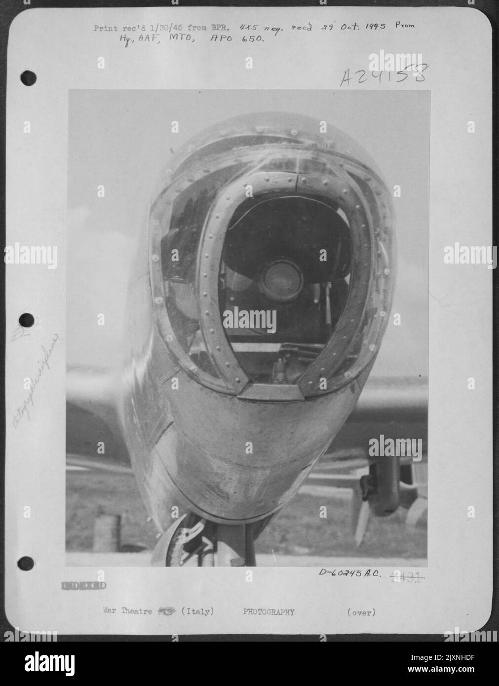 Front View Of Nose Of Lockheed P38 Lightning Plane With K29 Aerial