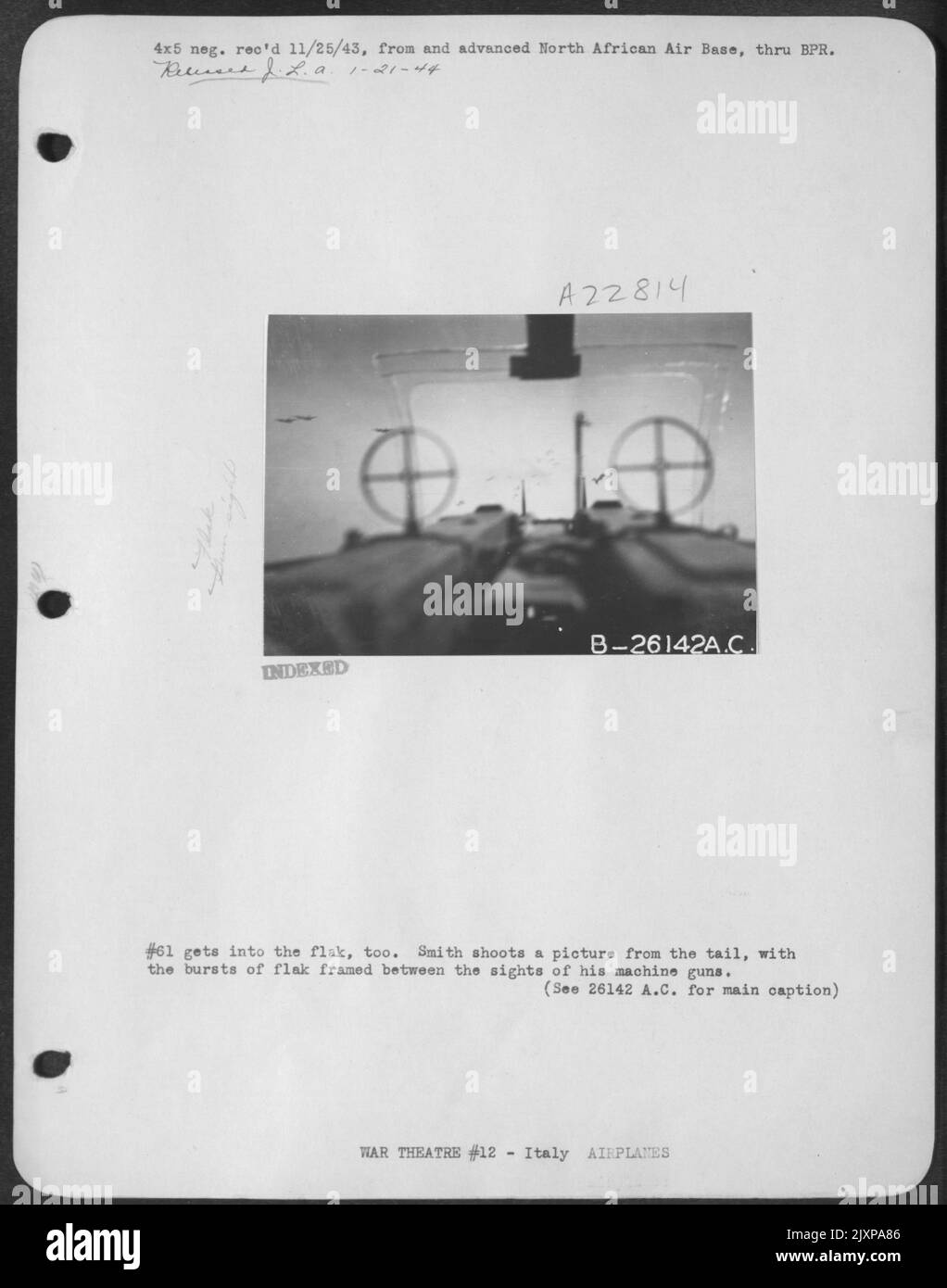 61 gets into the flak, too. Smith shoots a picture from the tail, with