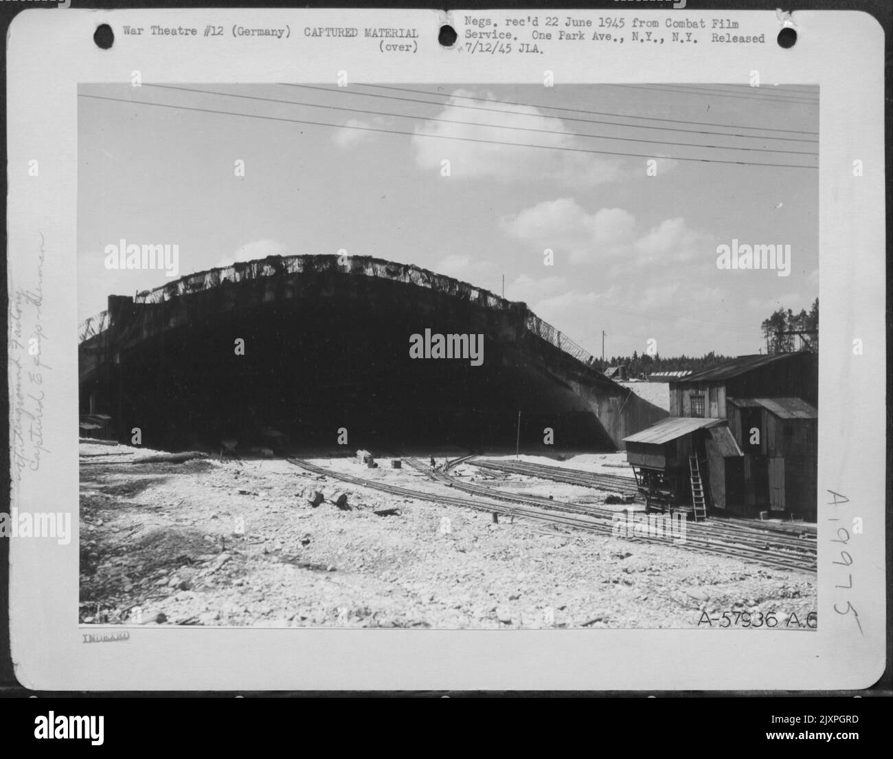 Mouth Of Underground Factory At Muhldorf, Germany, Showing Rail Lines