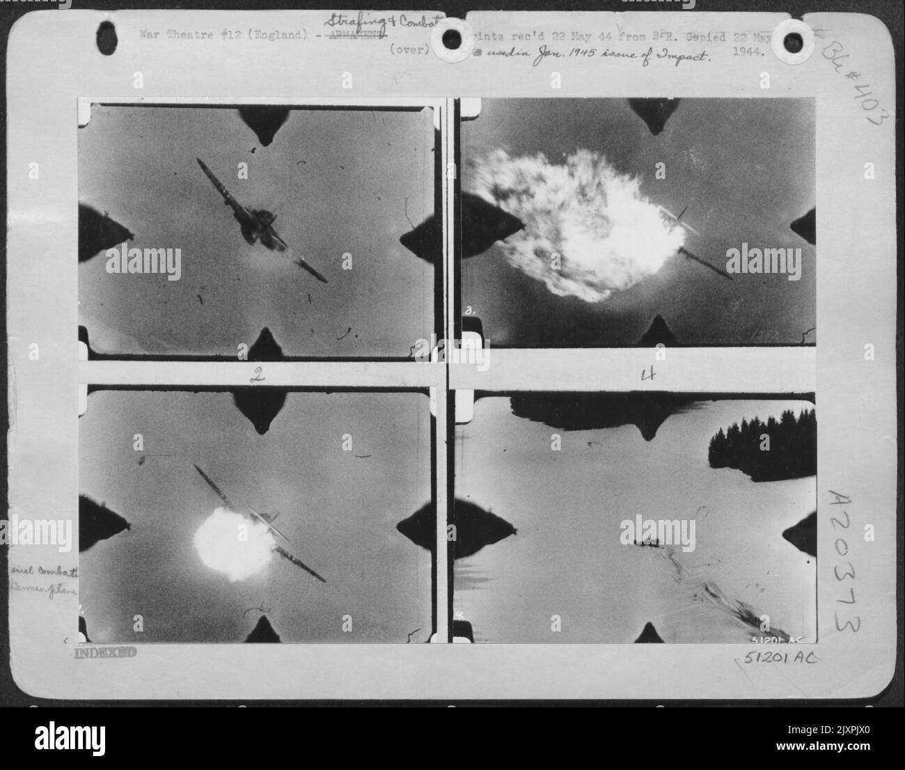 AN EIGHTH AAF FIGHTER STATION, ENGLAND--Nazi plane becomes an aerial