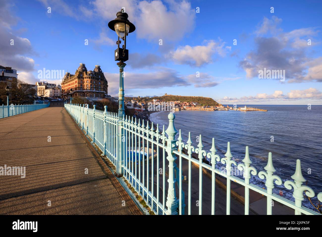 Scarborough captured from the bridge near the Grand Hotel. Stock Photo