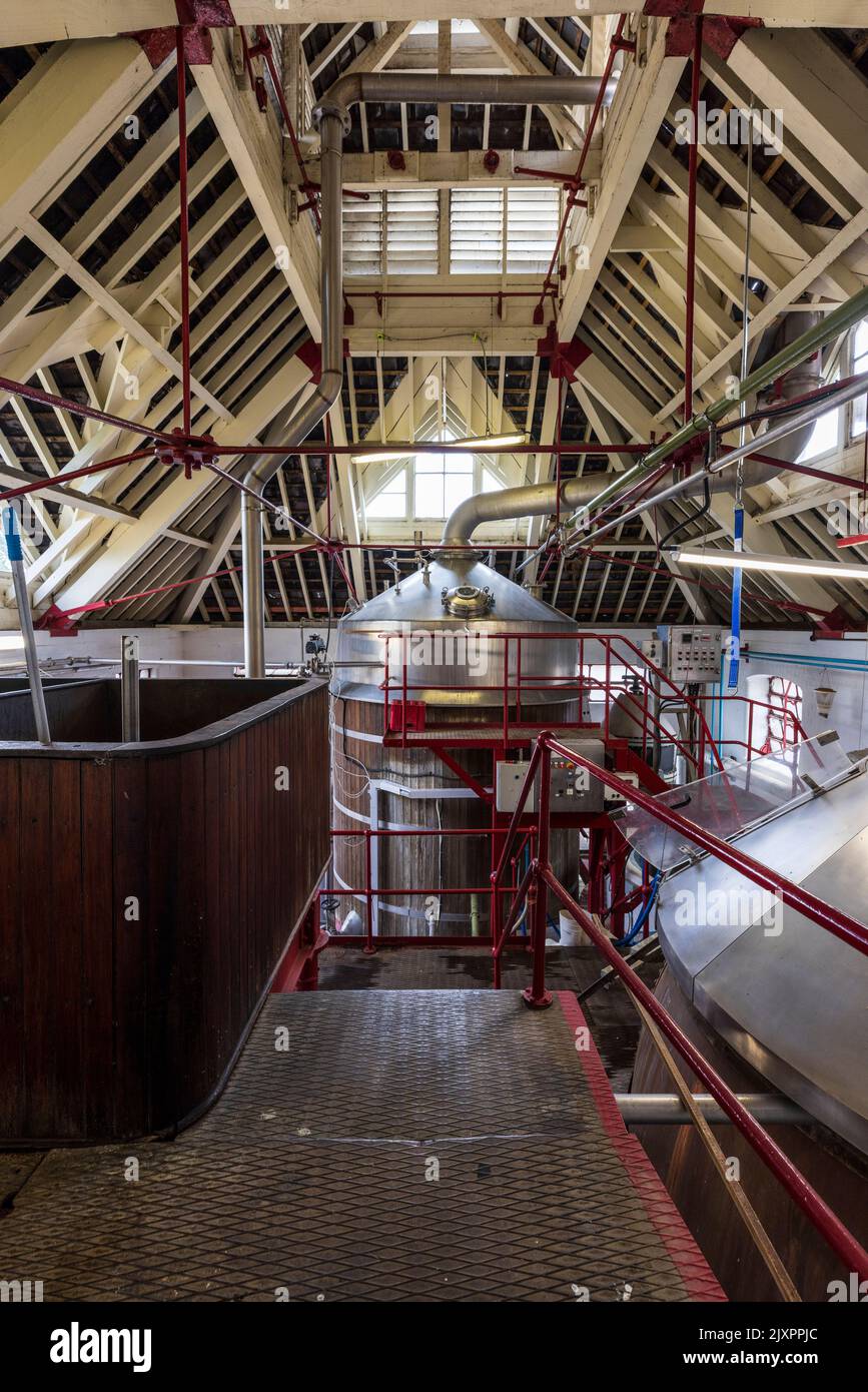 Inside the Victorian Hook Norton Brewery, Oxfordshire, England Stock Photo