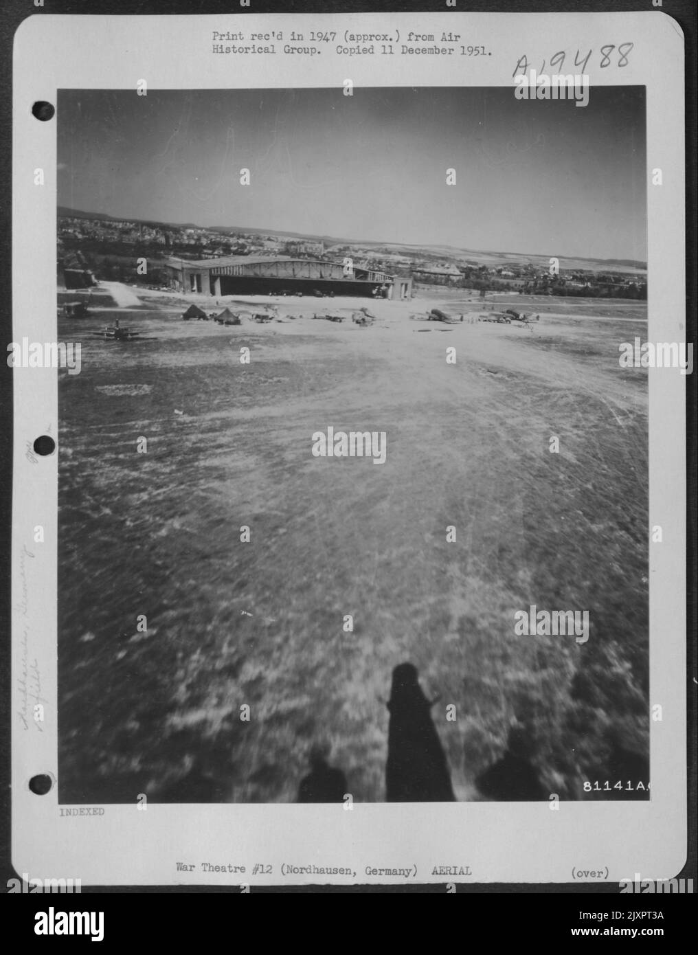 Aerial View Of An Airfield At Nordhausen, Germany. 12 May 1945. Stock Photo