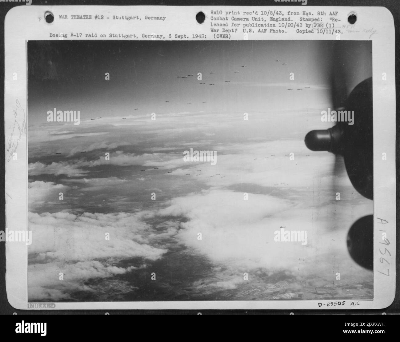 Boeing B17 raid on Stuttgart, Germany, 6 Sept. 1943 Stock Photo Alamy