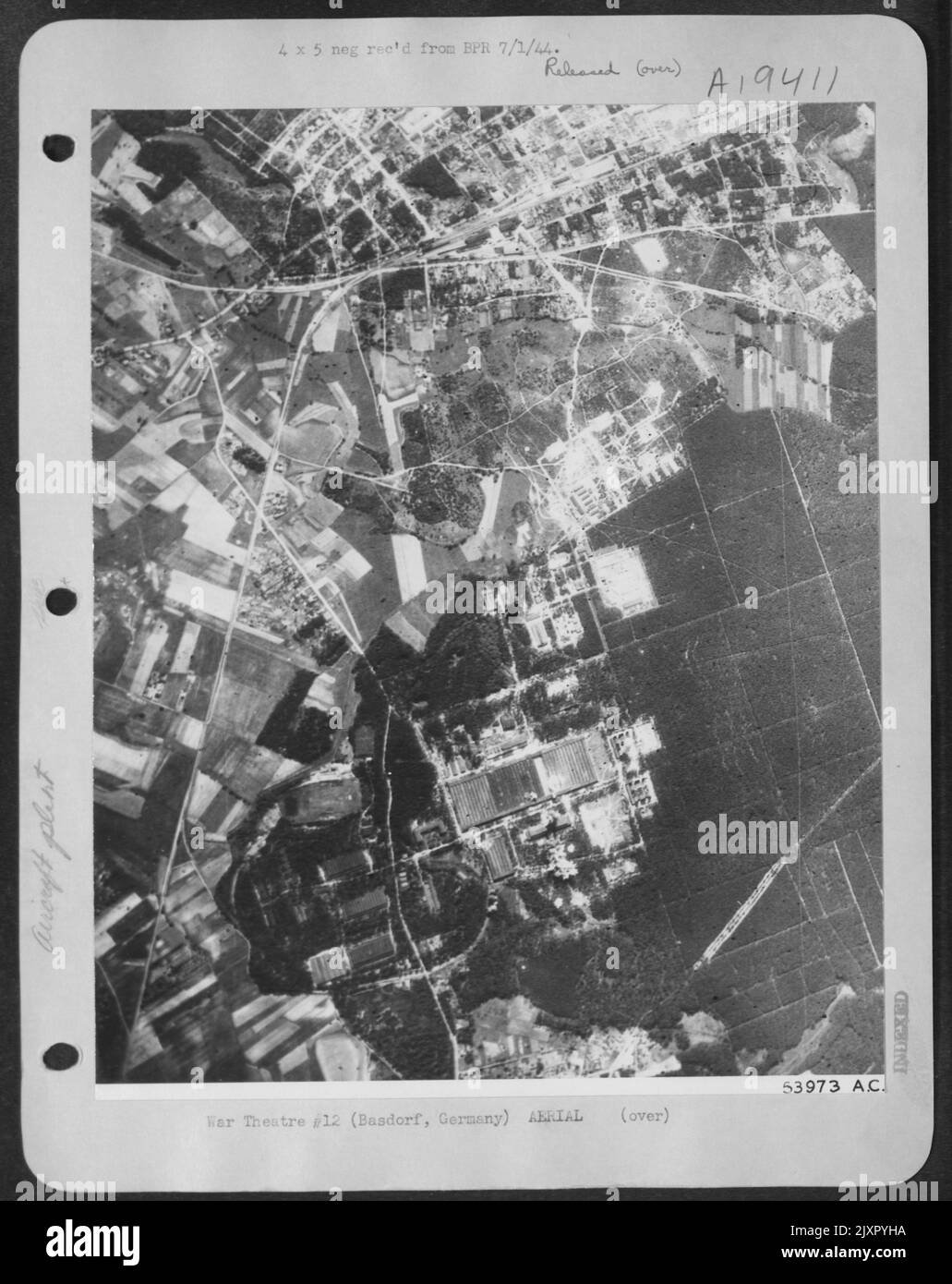 This picture shows the aero engine works at Basdorf, 15 miles north of ...