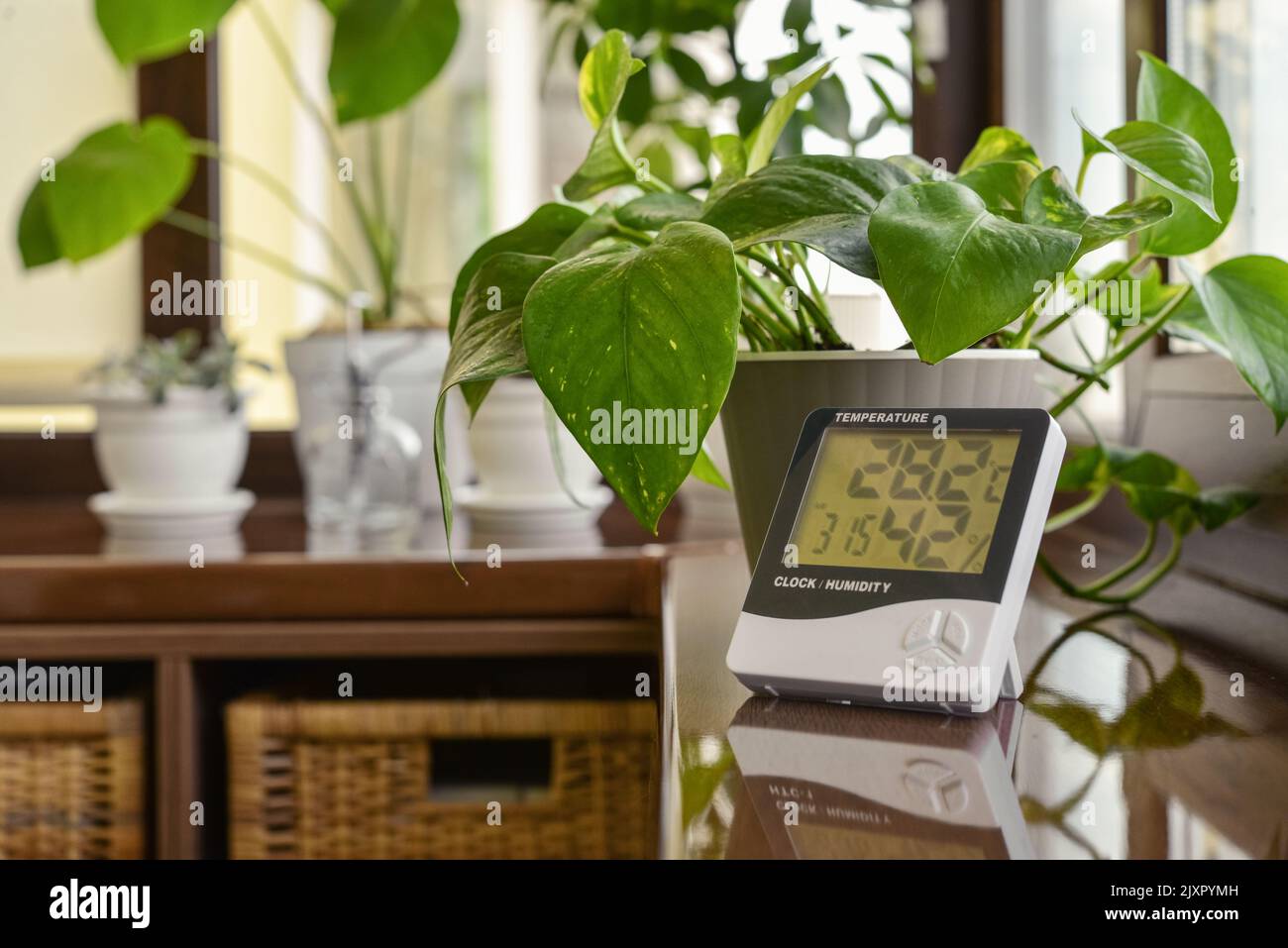 Thermometer hygrometer measuring the optimum temperature and humidity