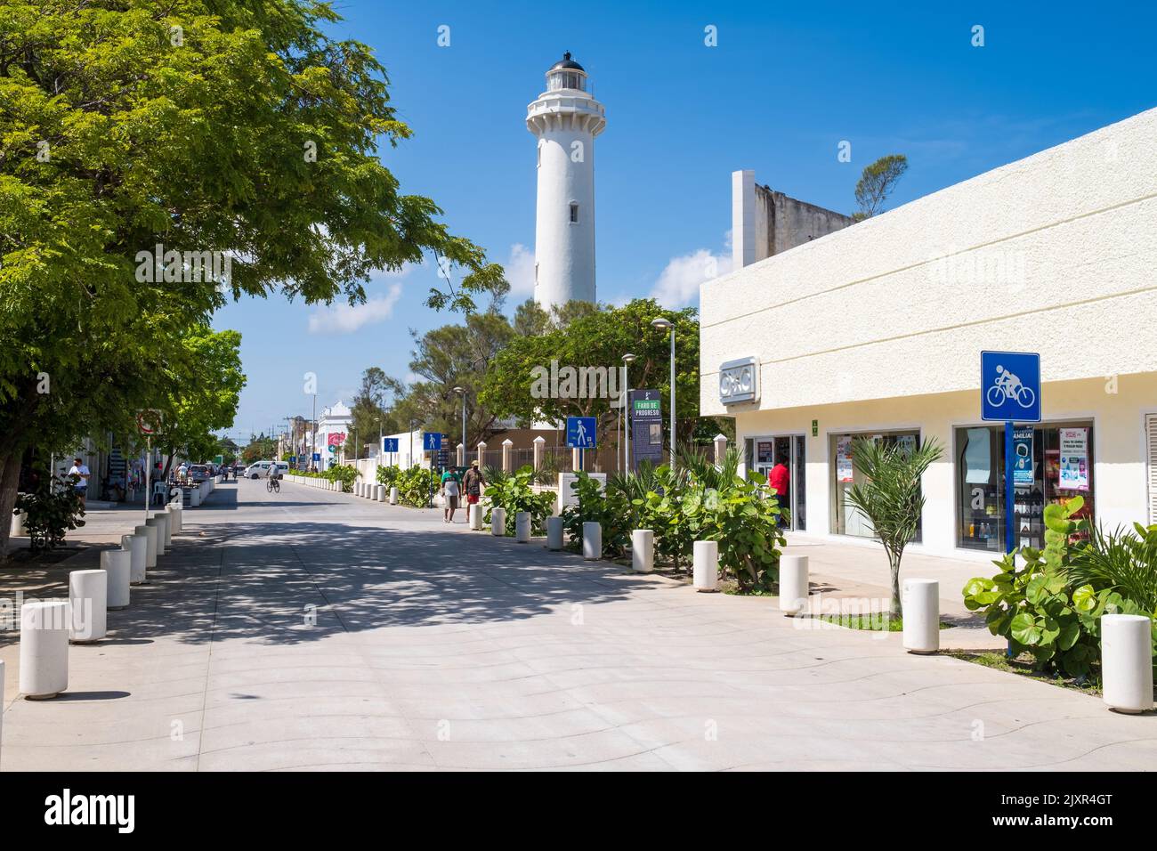 Progreso, a popular beach town near Merida in Yucatan, Mexico Stock