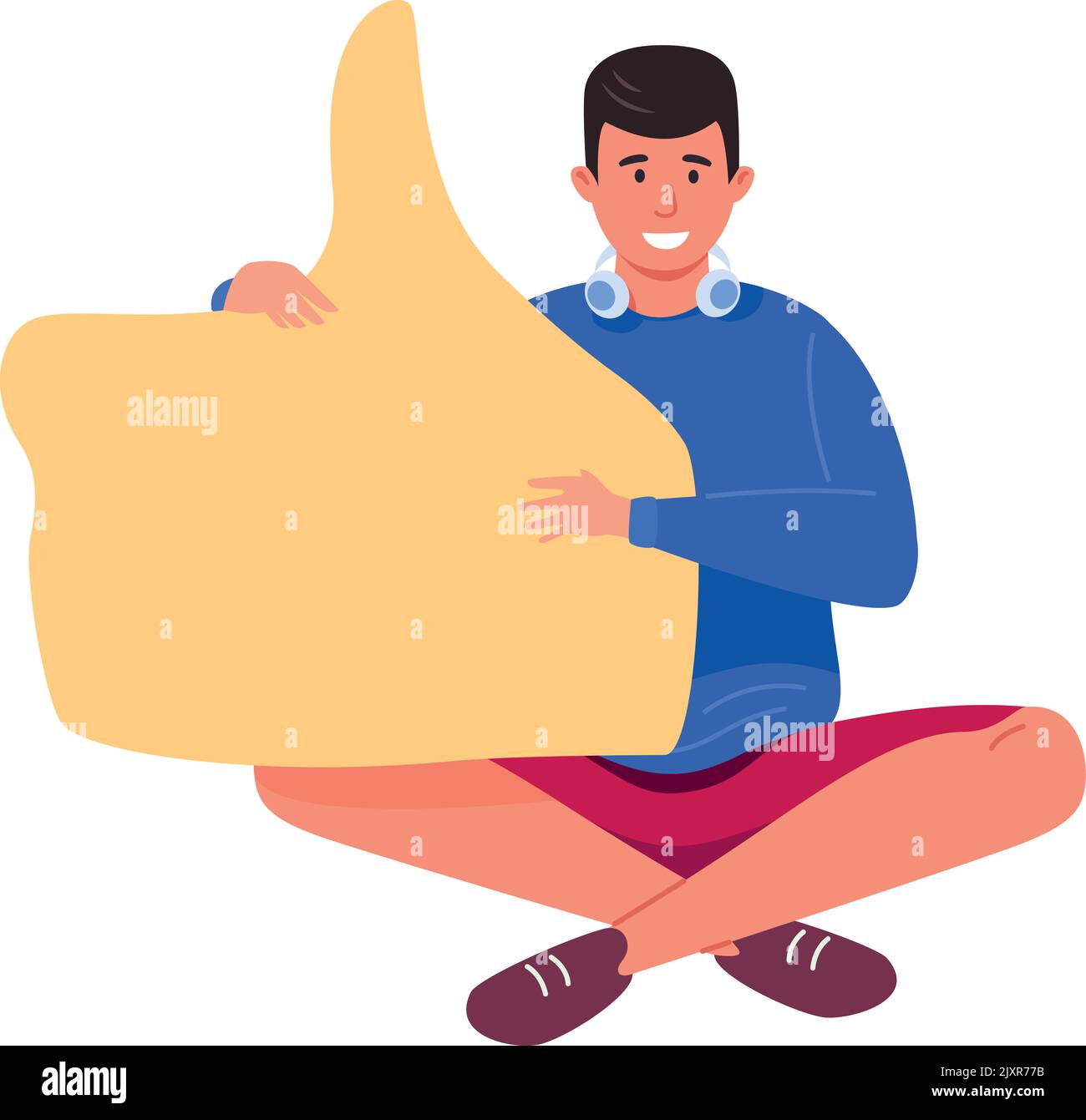 Man holding thumbs up symbol Stock Vector Images - Alamy