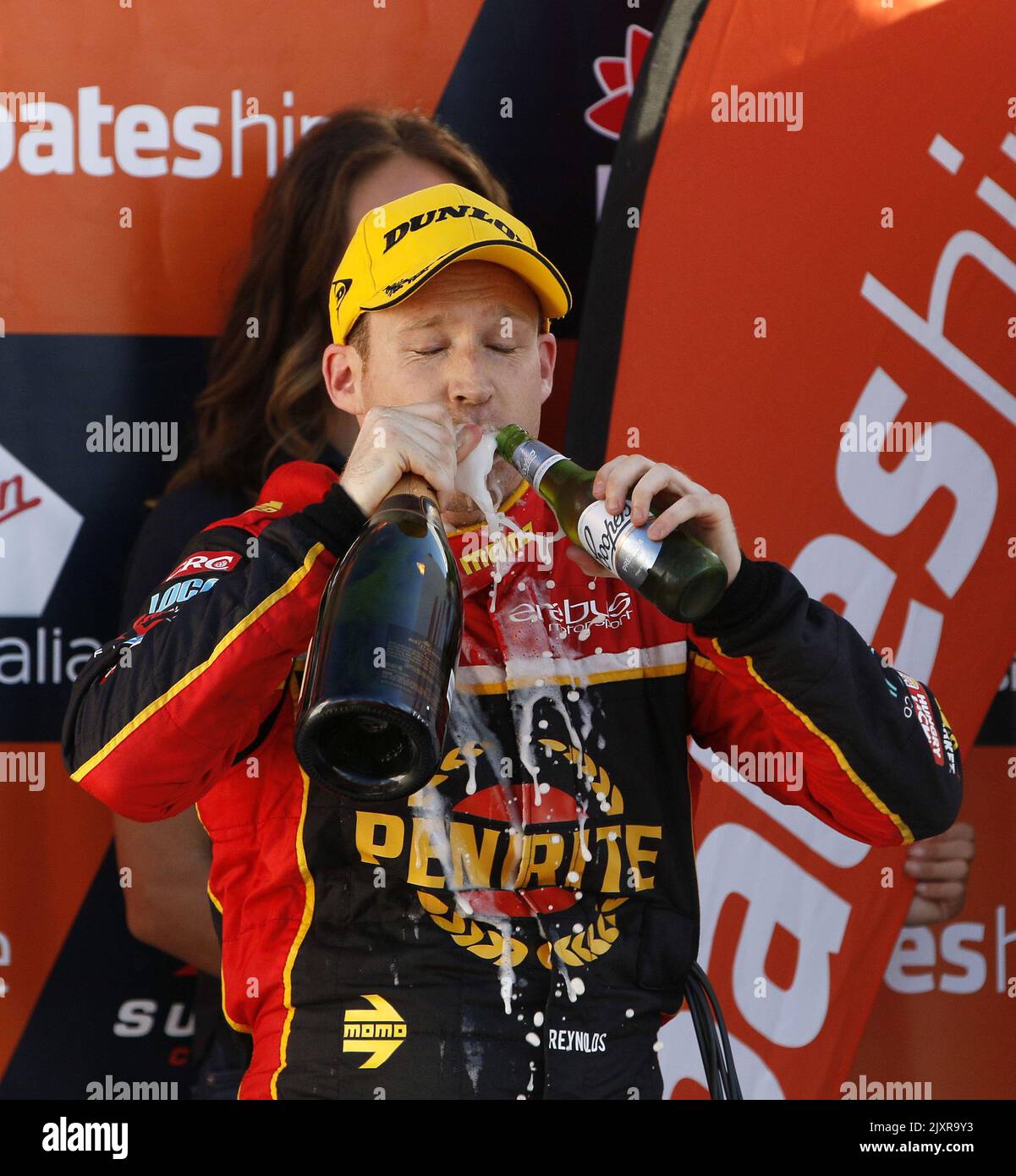 David Reynold celebrates winning the Supercars Championship race 31at ...