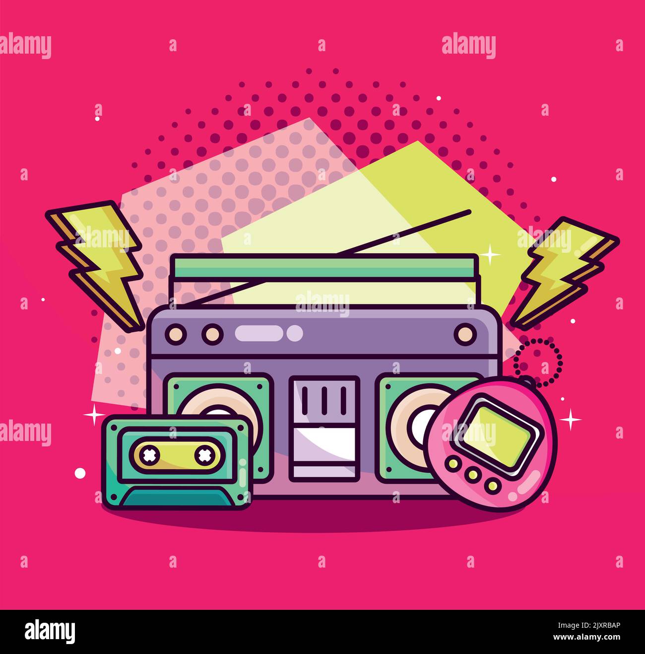 90s modern devices Stock Vector