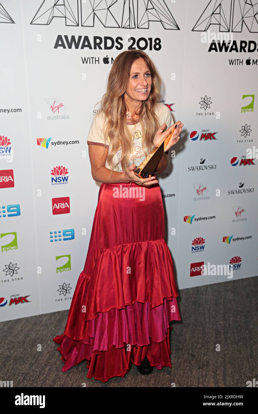 Kasey Chambers poses for a photograph after being inducted to the Hall