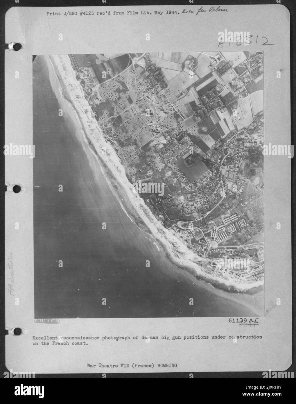 Excellent Reconnaissance Photograph Of German Big Gun Positions Under