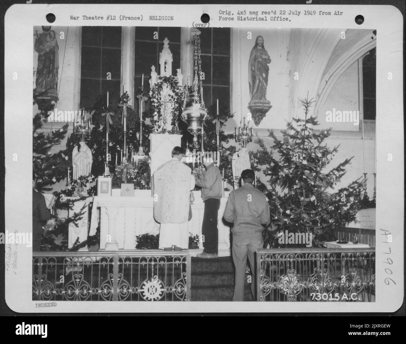 Midnight High Mass On Christmas Eve In The Chapel At The 410Th Bomb Group Base In France. 24