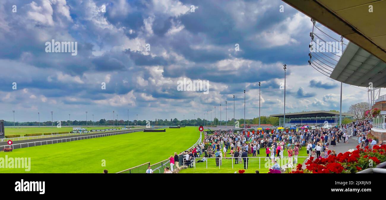 Kempton Park Racecourse track view Stock Photo