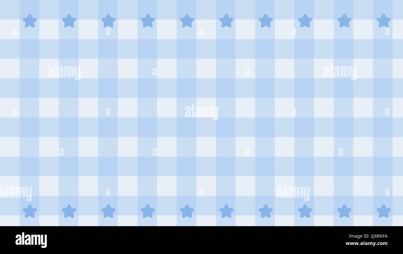 aesthetic pastel blue with star gingham, checkers, plaid, checkerboard  wallpaper illustration, perfect for wallpaper, backdrop, postcard,  background Stock Photo - Alamy