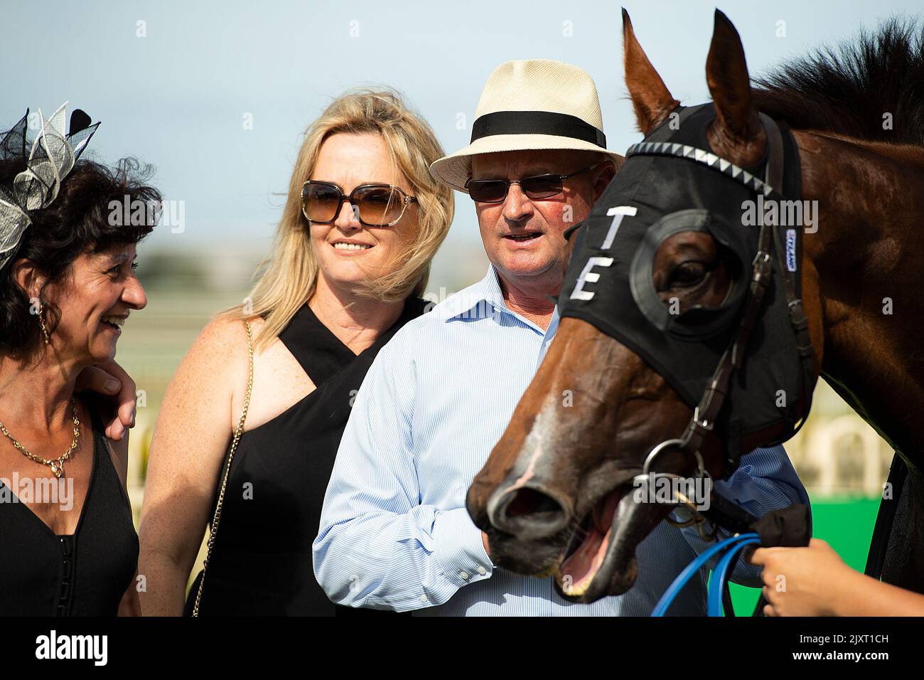 Toby Edmonds Trainer Toby Edmonds (centre) and connections pose for photographs with ...