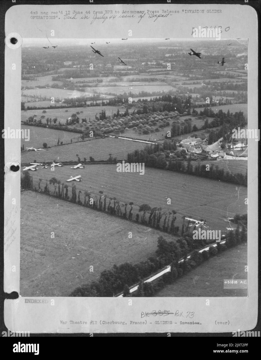 Cross section of the massive glider landing operations at a French