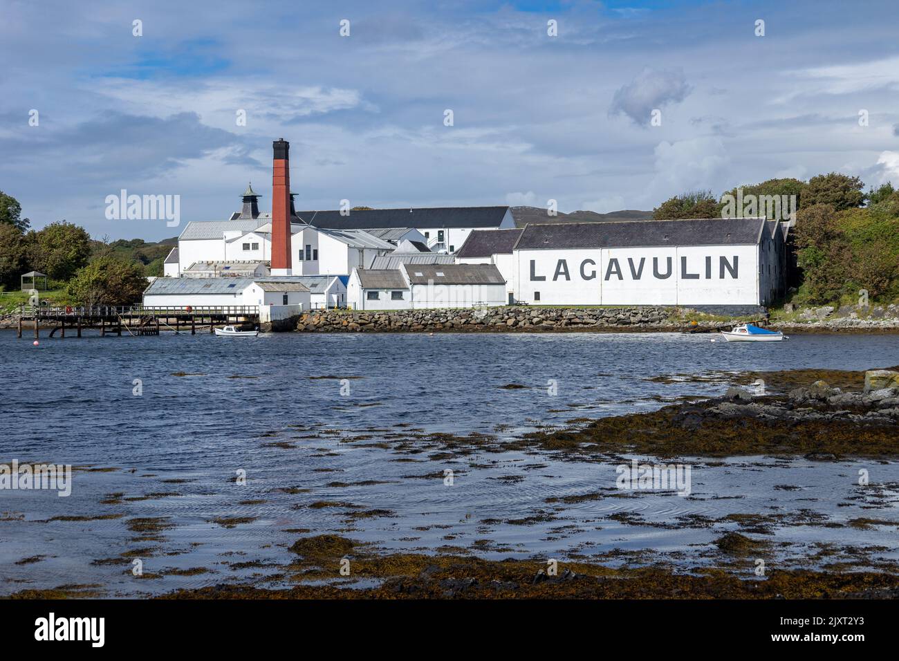 Lagavulin distillery on the Scottish island of Islay, famous for its peaty whiskies Stock Photo