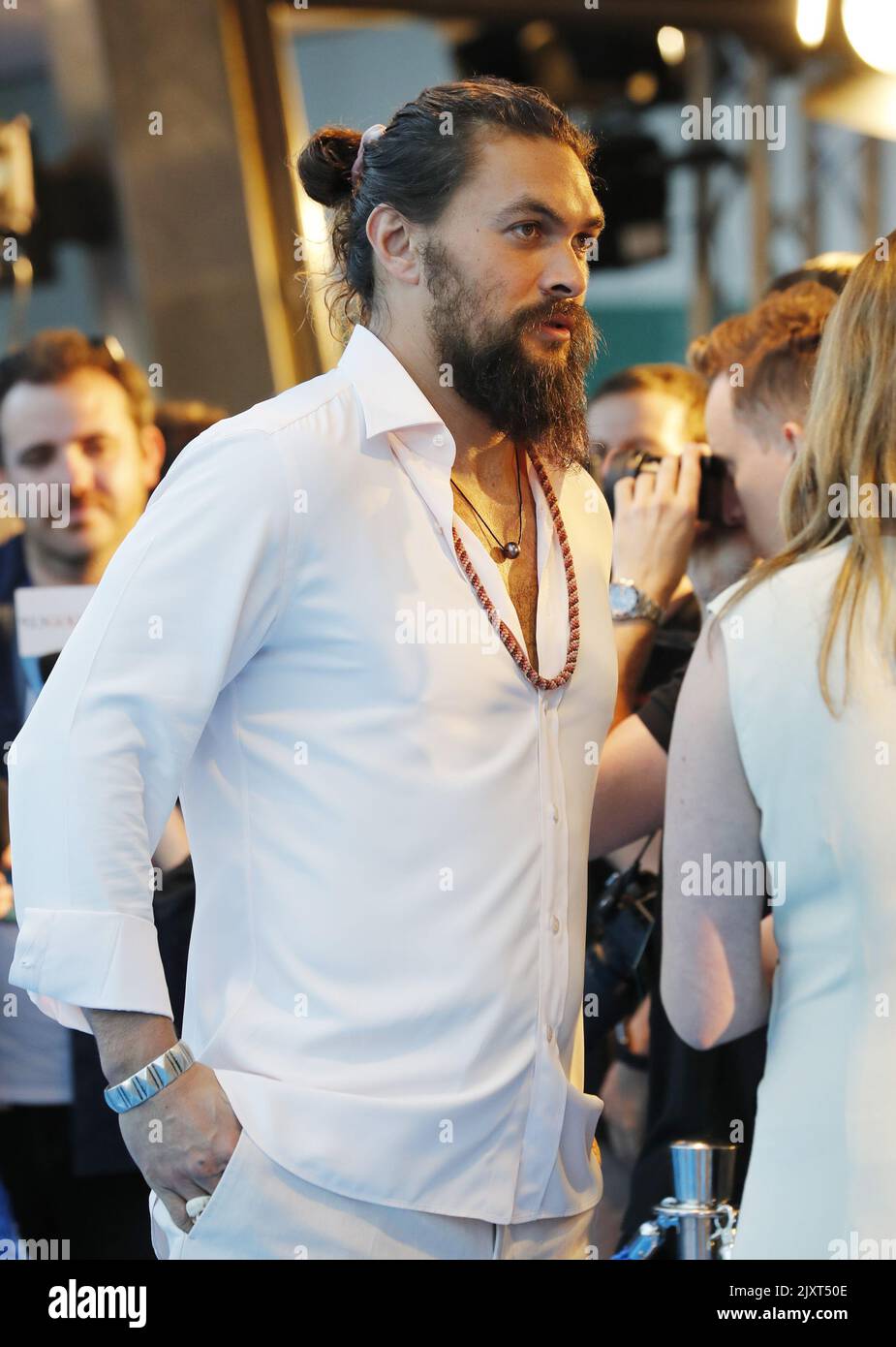 Jason momoa is seen arriving at the australian premiere of aquaman at