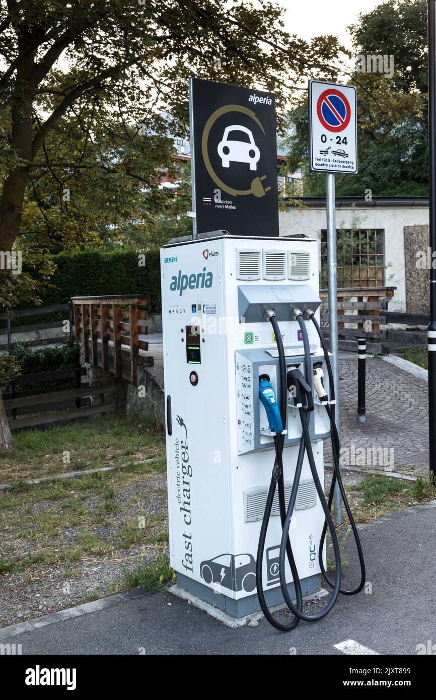 Electric car charging point, Italy Stock Photo Alamy