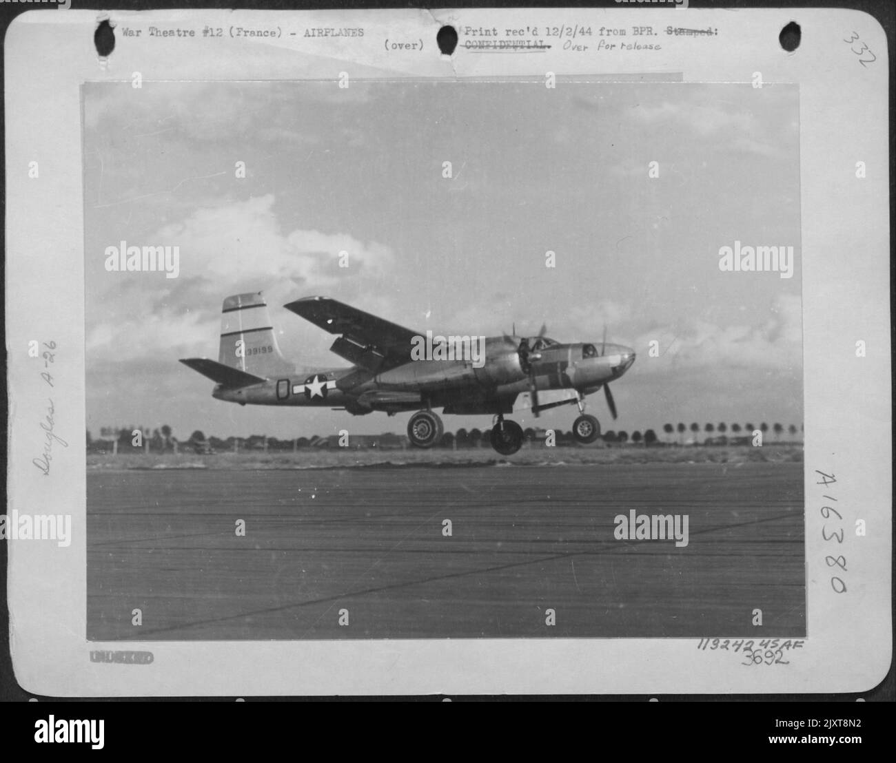 A Douglas A-26 Invader Touches Down After A Mission Over Germany. With ...