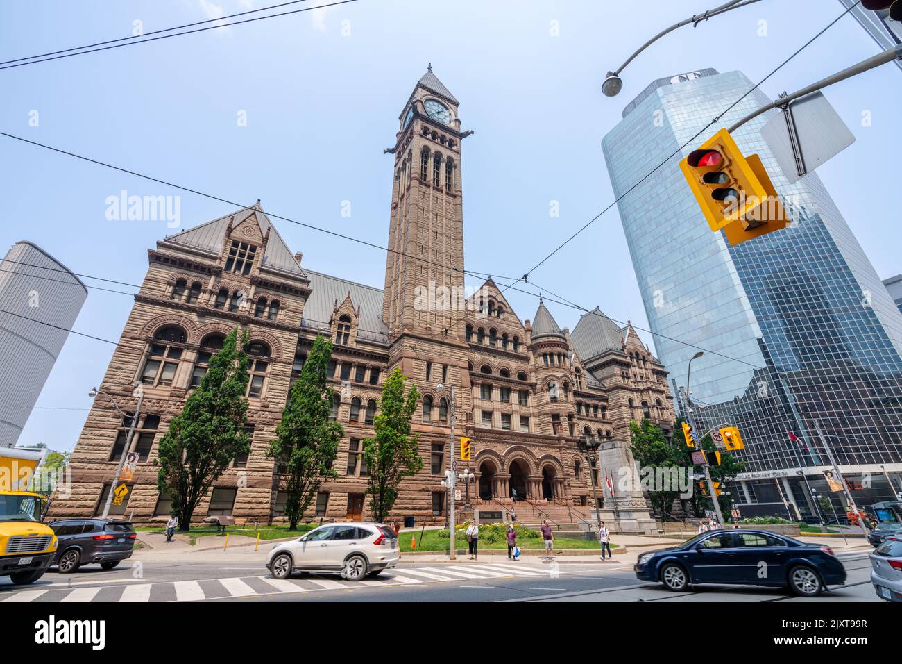 Toronto, Ontario, Canada - July 19 2021 : Toronto Old City Hall. Queen Street West, Bay Street crossing. Stock Photo