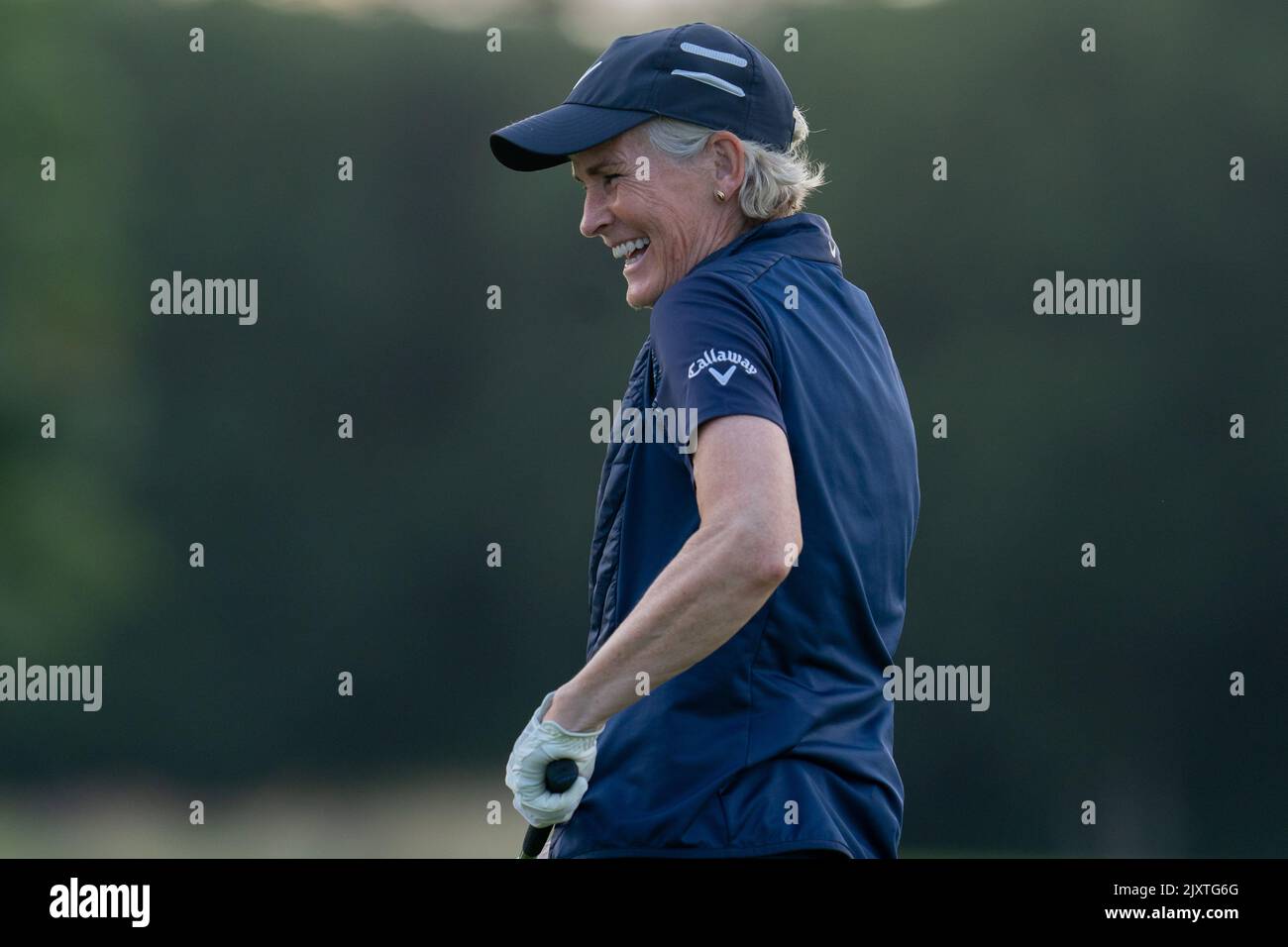 Judy Murray during the BMW PGA Championship 2022 Celebrity Pro-Am at Wentworth Club, Virginia Water, United Kingdom, 7th September 2022  (Photo by Richard Washbrooke/News Images) Stock Photo