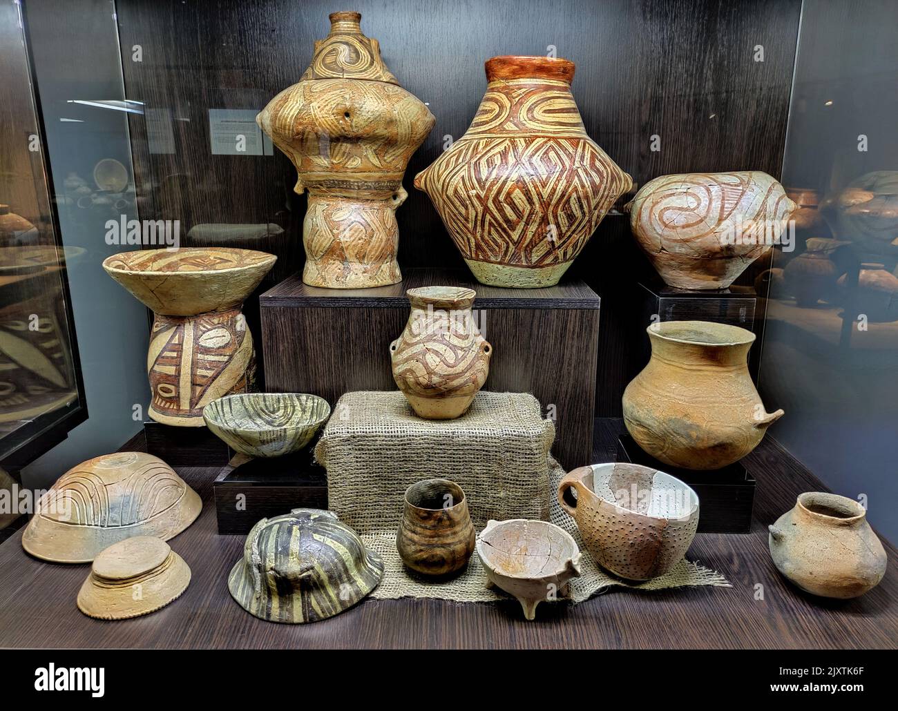 KYIV, UKRAINE - SEPTEMBER 7, 2022 - Artifacts of the Cucuteni–Trypillia culture are on display at the Trypillia Culture: The Roots of the Unconquered Stock Photo