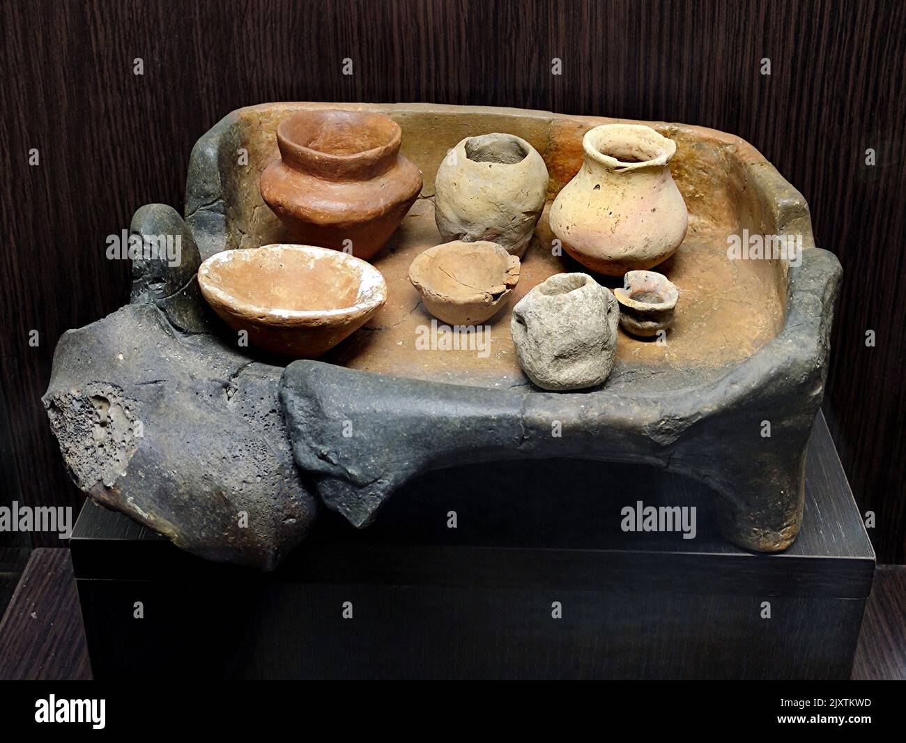 KYIV, UKRAINE - SEPTEMBER 7, 2022 - Artifacts of the Cucuteni–Trypillia culture are on display at the Trypillia Culture: The Roots of the Unconquered Stock Photo