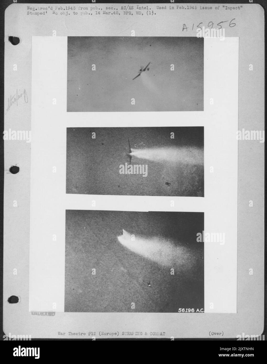 Europe-Gun camera photo records the effect of American .50 caliber