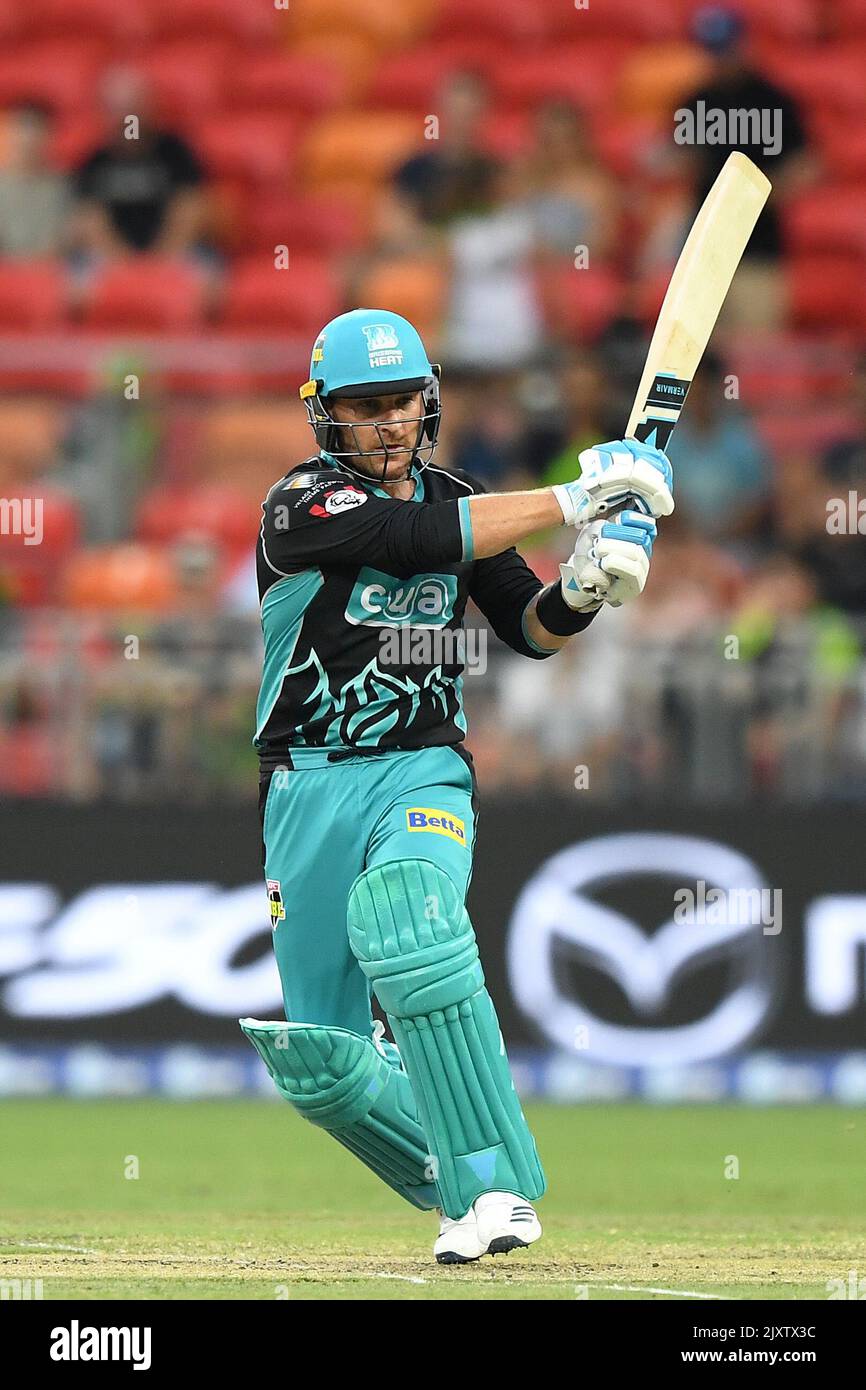 Brendon McCullum of the Brisbane Heat plays a shot during the Big Bash League (BBL) match between the Sydney Thunder and the Brisbane Heat at Spotless Stadium in Sydney, Tuesday, January 8,