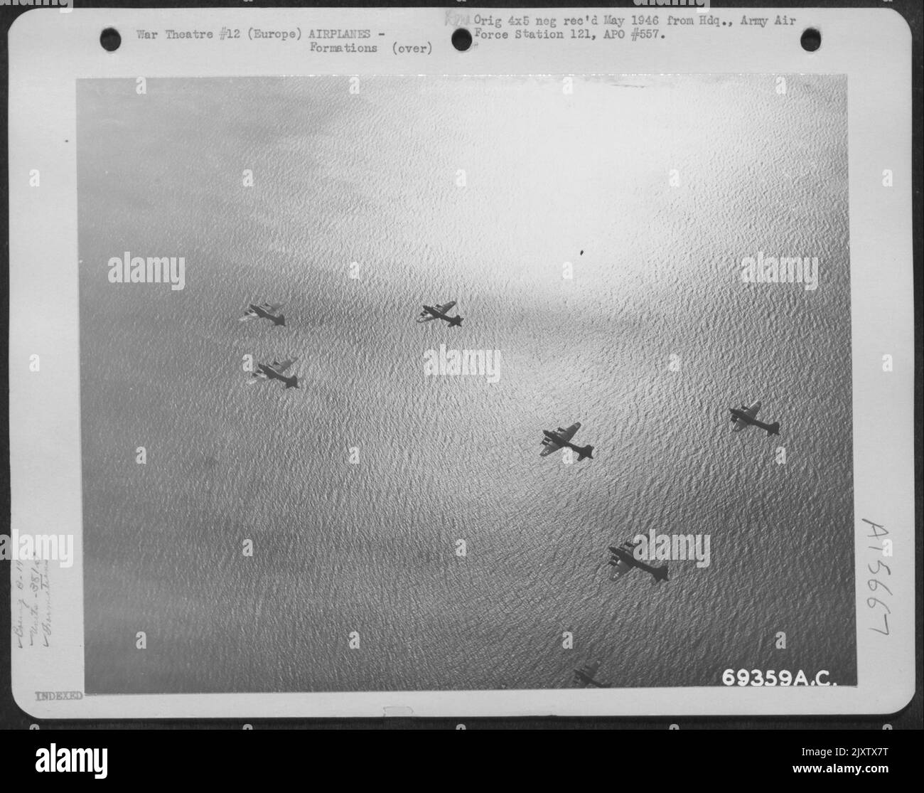 A Formation Of Boeing B-17 Flying Fortresses, Of The 381St Bomb Group ...