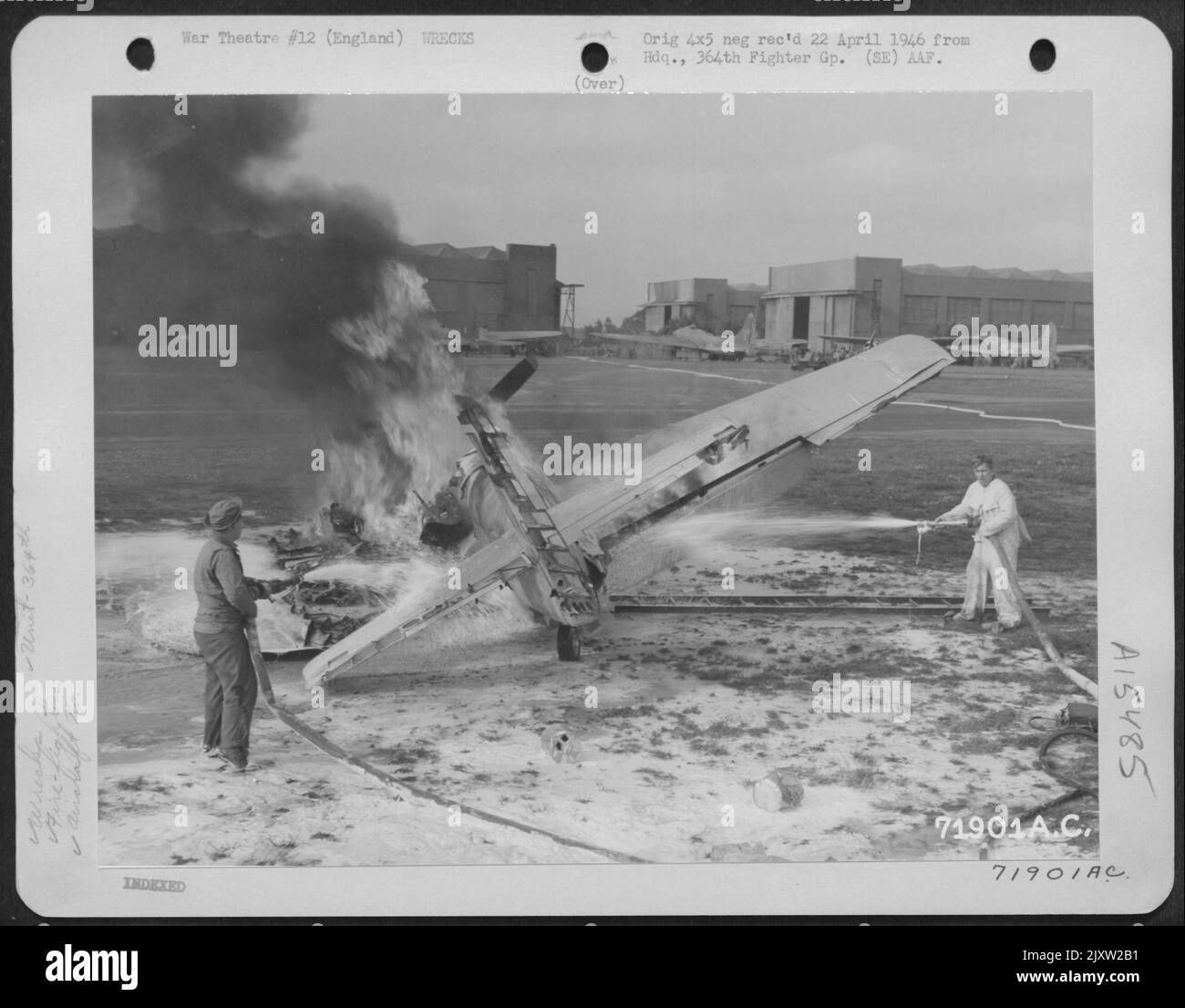 Fire Fighers Battle The Blaze Of The Burning North American P-51 (A/C ...