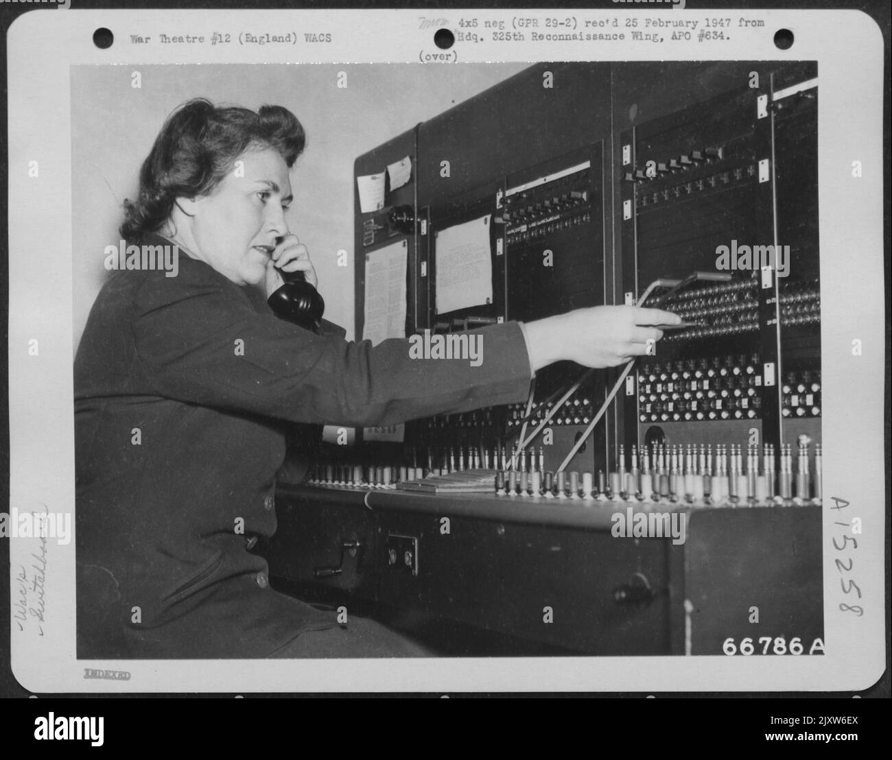 Wac Of The Viii Bomber Command Works At A Switchboard. England, 13 September 1943. Stock Photo