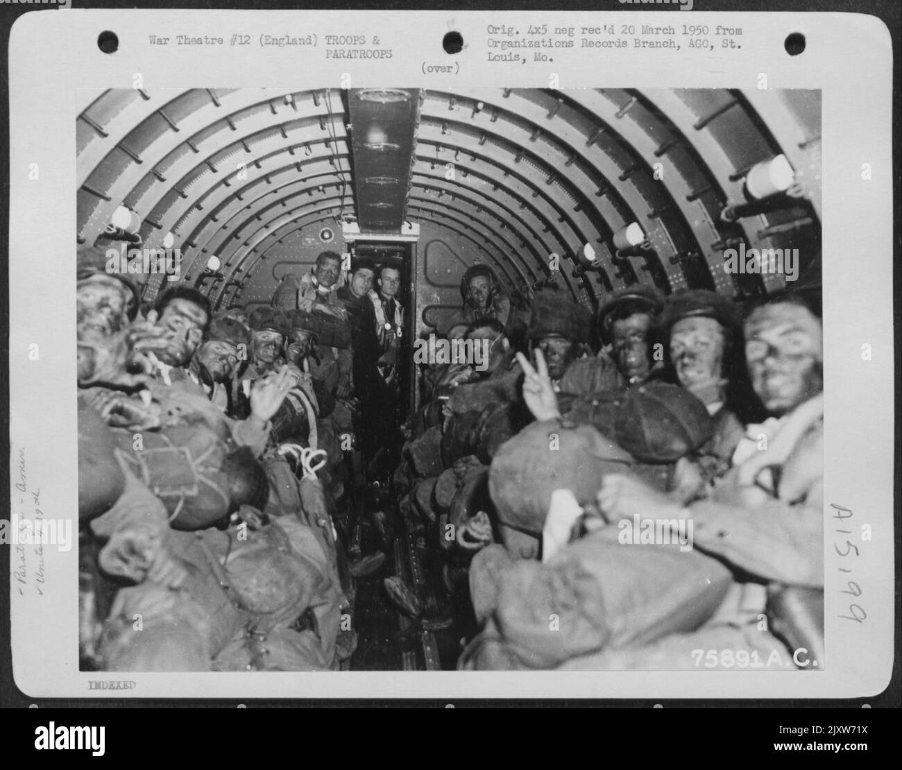 Preparations For The Invasion Of France Paratroopers Of The 439Th Troop Carrier Group Aboard A