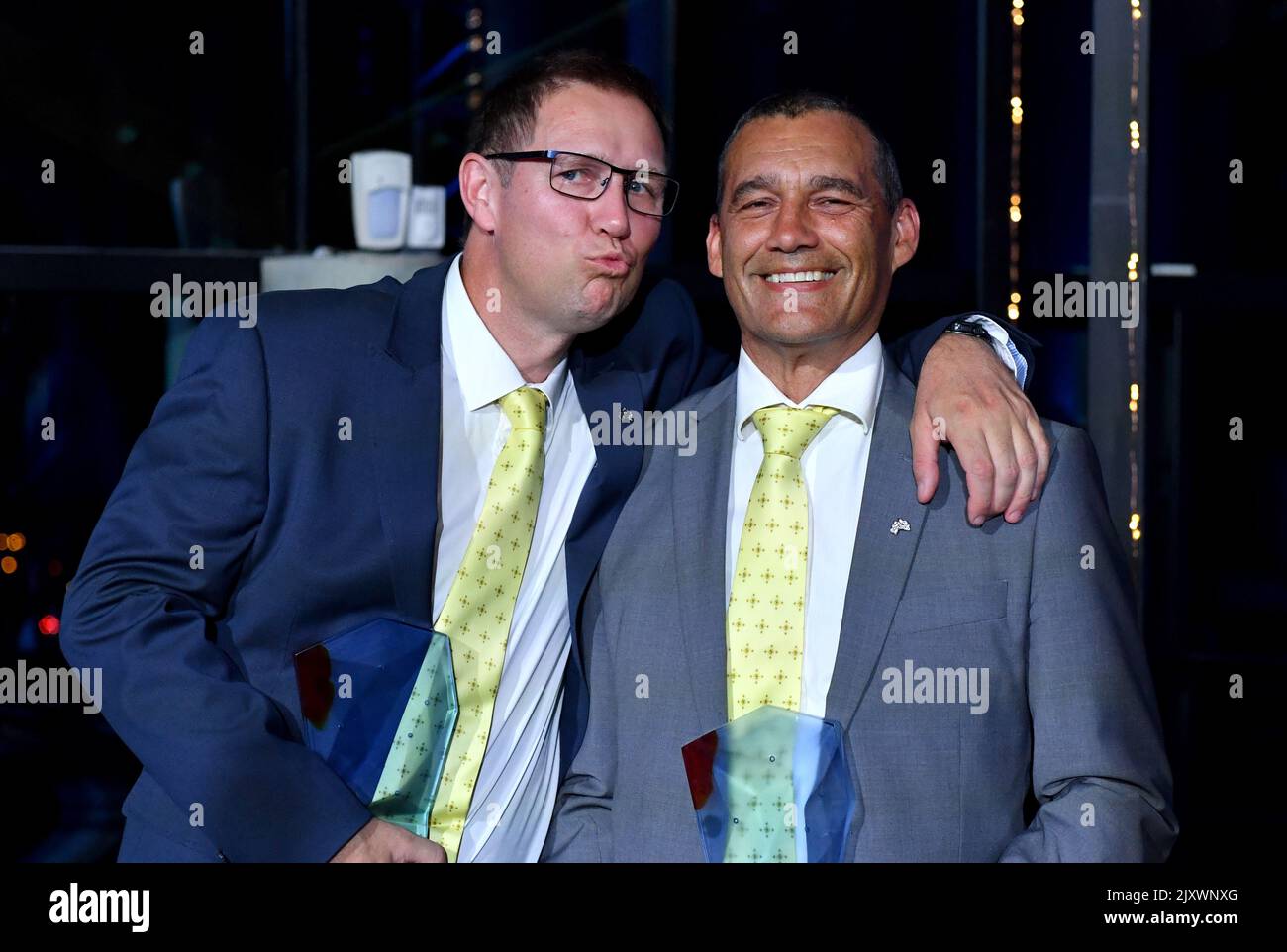 2019 Australians of the Year Dr Richard Harris and Craig Challen pose ...