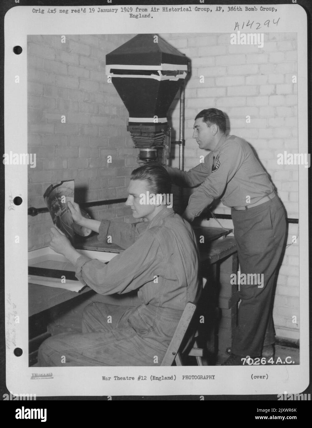 Men Make Enlargements In The Photo Lab Of The 386Th Bomb Group In Great ...