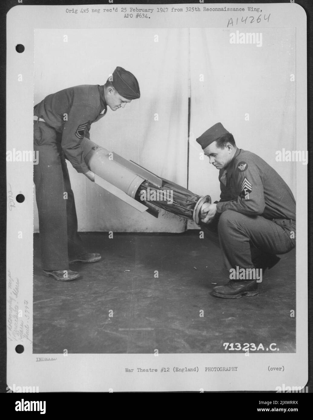 Men Assemble An M-26 Parachute Flare At A 379Th Bomb Group Base In England. 18 December 1943. Stock Photo