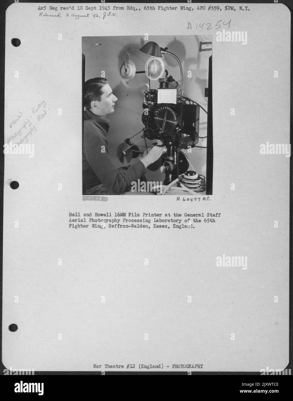 Bell And Howell 16Mm Film Printer At The General Staff Aerial Photo