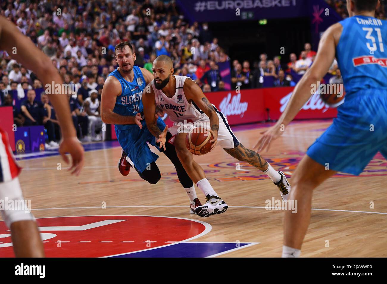 COLOGNE, GERMANY SEPTEMBER 7, 2022 Evan Fournier. The basketball
