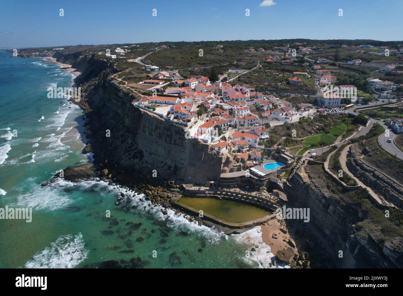 Aerial view in azenhas do mar, Portugal Stock Photo Alamy