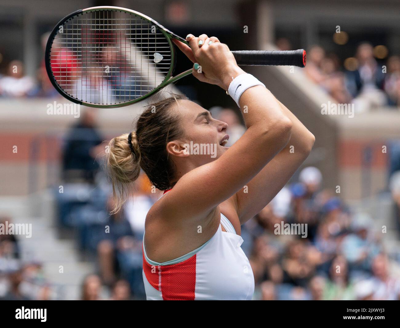 Sept. 7, 2022; New York, NY, USA; Aryna Sabalenka (BLR) In Her Match ...