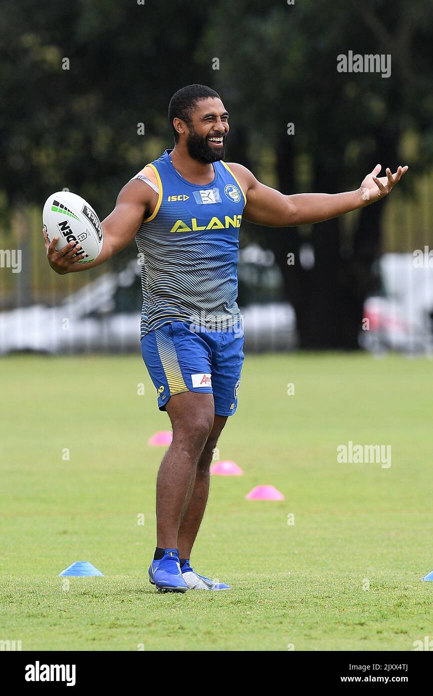 Parramatta Eels player Michael Jennings takes part in a team training